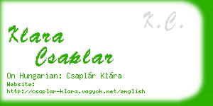 klara csaplar business card